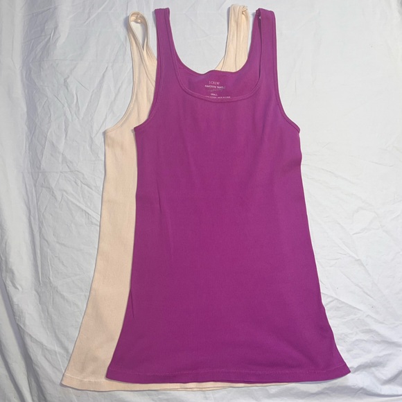 JCrew Fuschia / cream featherweight tank top bundle - Picture 9 of 9